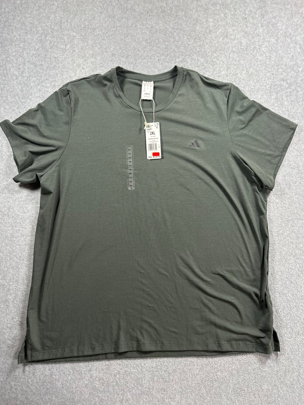 Adidas Axis 3.0 Tee Legend Shirt Men's 2XL Ivy Short Sleeves Crew Neck